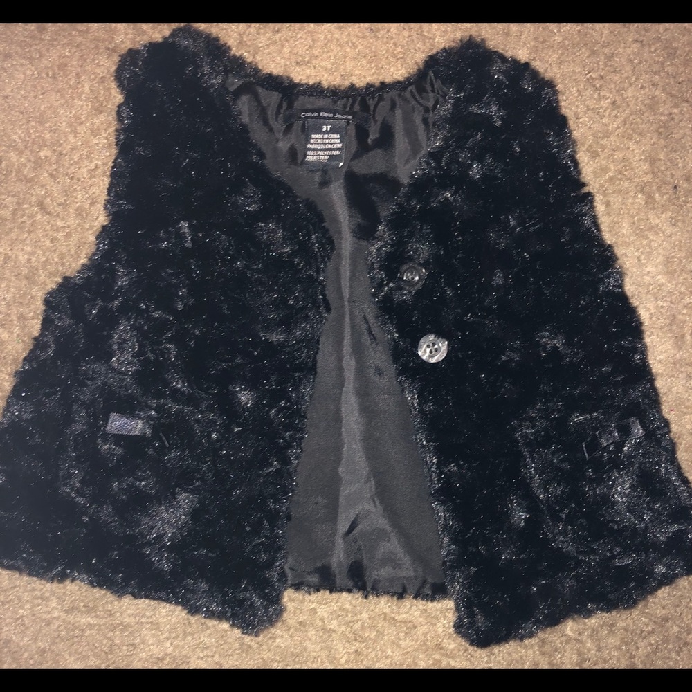 Toddler Black Fur Vest